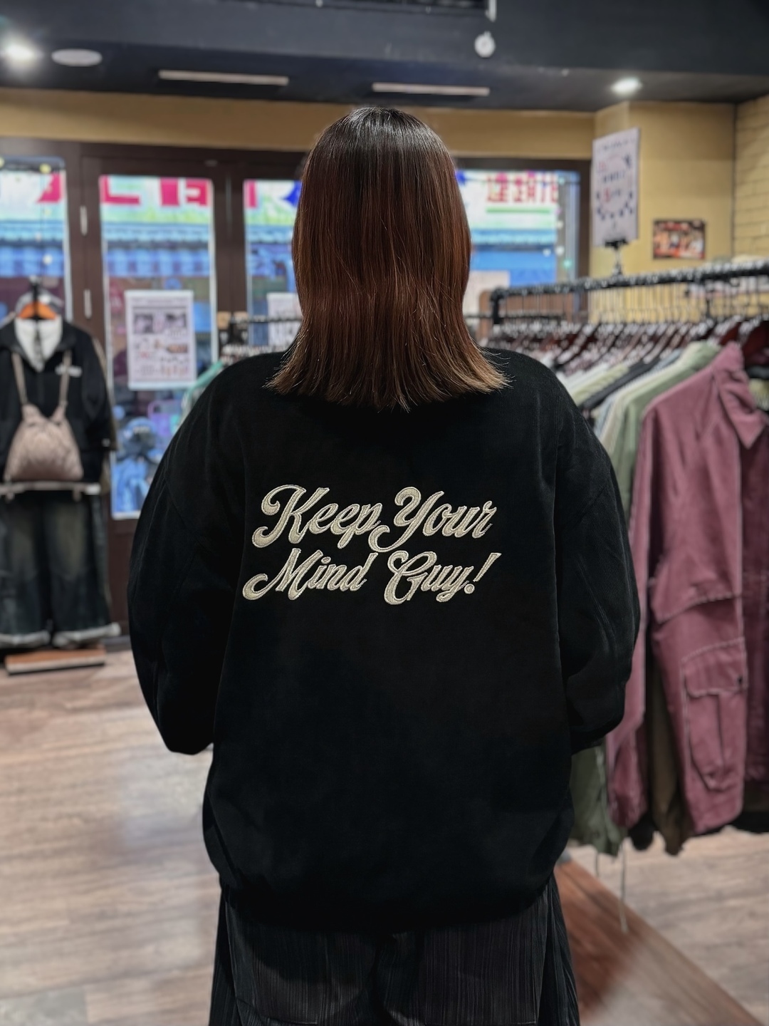 日系立領燈芯絨外套