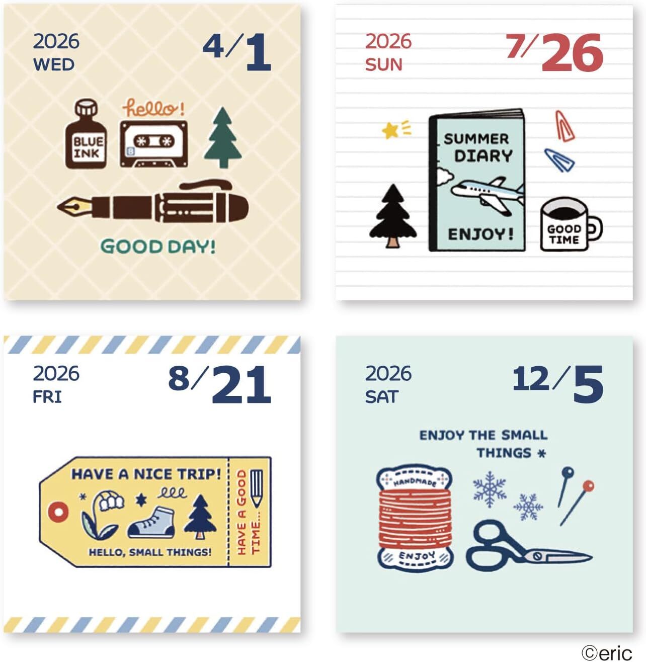 Eric Smallthings Daily Calendar 2026 - Colored