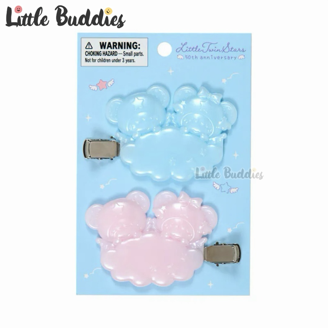 日本 Little Twin Stars 50周年生日熊仔天使設計系列 - 髮夾對裝
