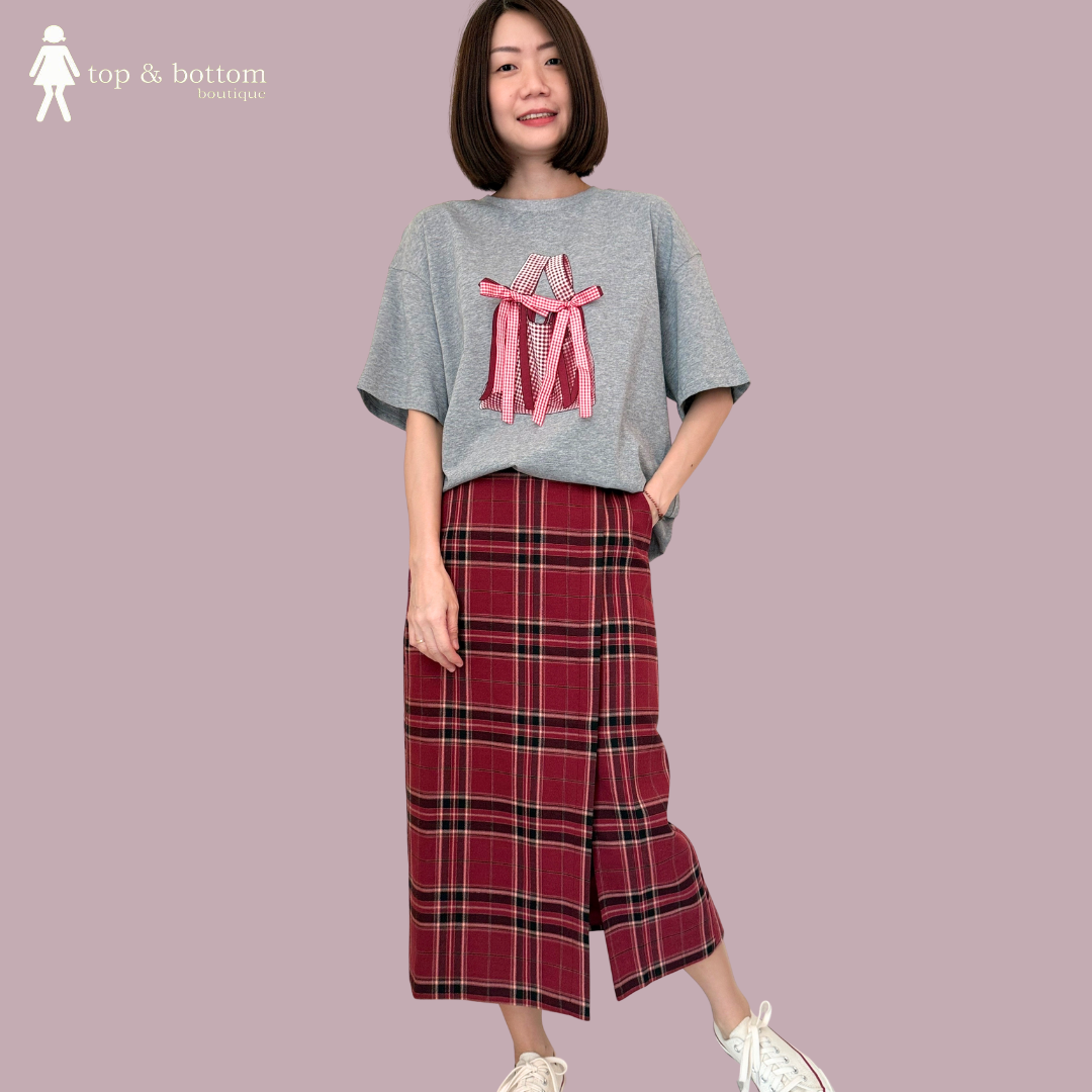 SHORT SLEEVE 3D RIBBON OVERSIZE TEE