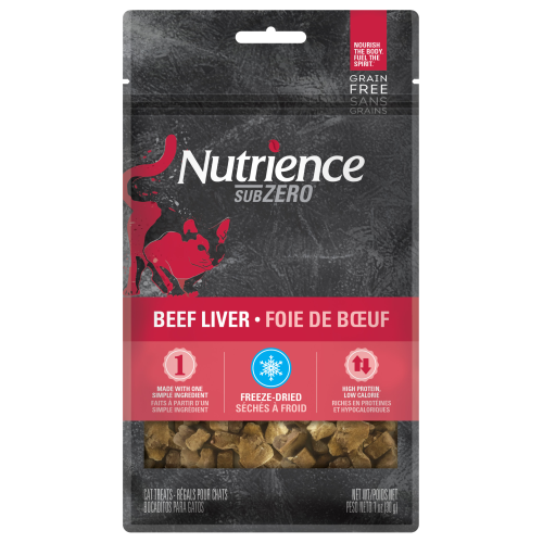 [新產品試食優惠] Nutrience – Subzero凍乾脫水貓用小食 (鮮牛肝) Beef Liver (紅) 30g