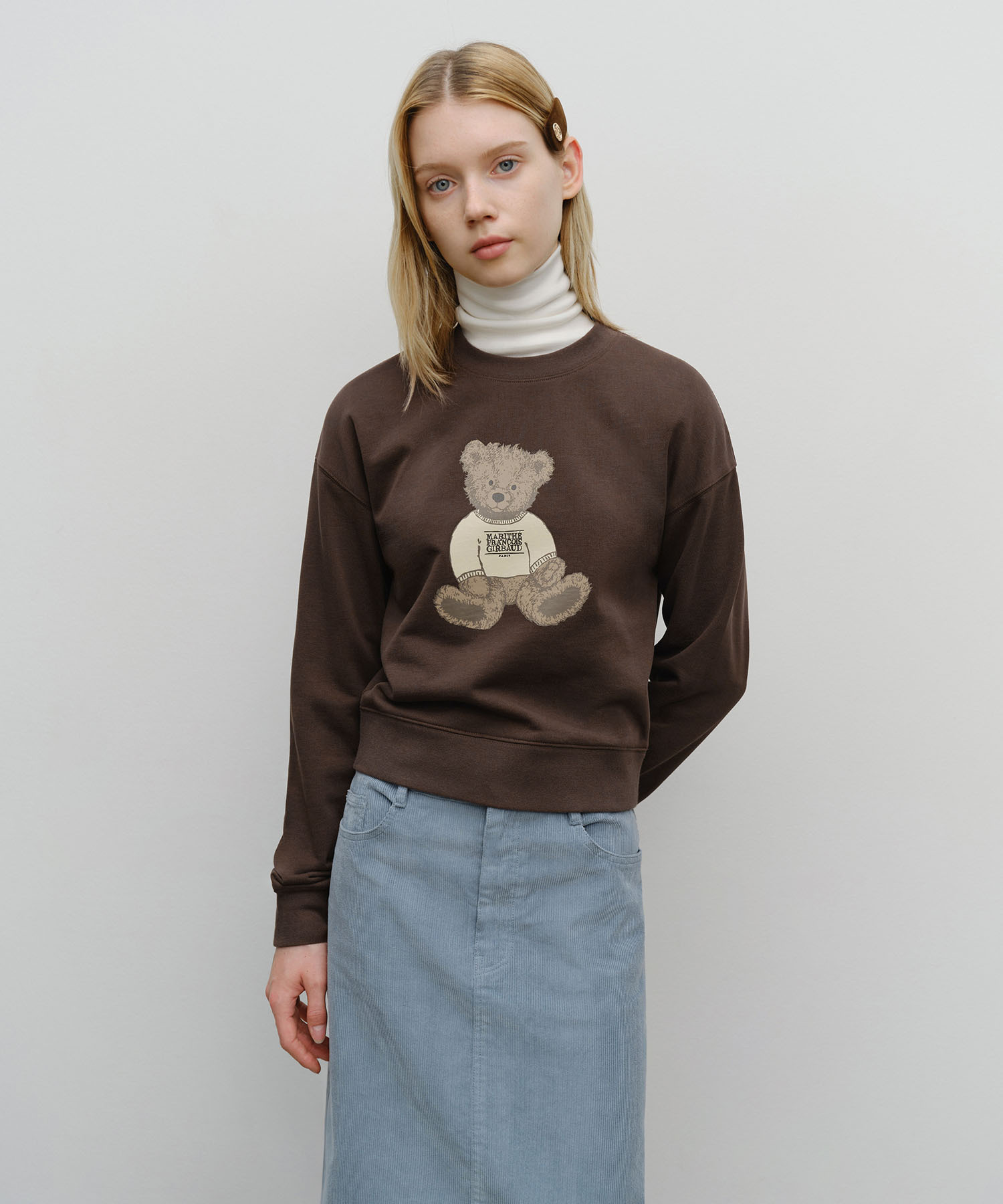 <韓國代購> MARITHE FRANCOIS GIRBAUD W DOODLE BEAR CROP SWEATSHIRT