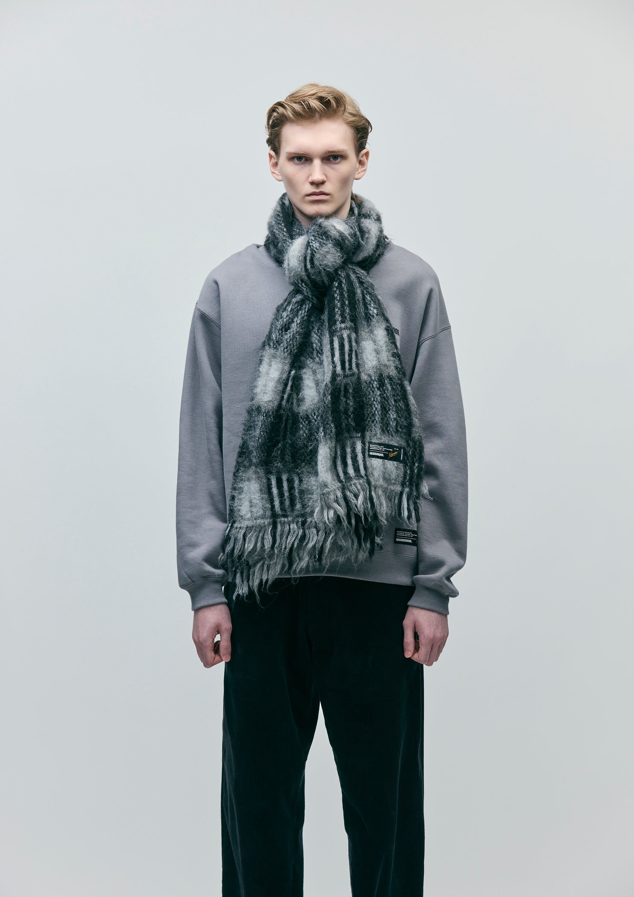 小物 NEIGHBORHOOD MOHAIR CHECK MUFFLER 25AW 代購商品』2025AW NEIGHBORHOOD NBHD 圍巾252FUNH-AC01