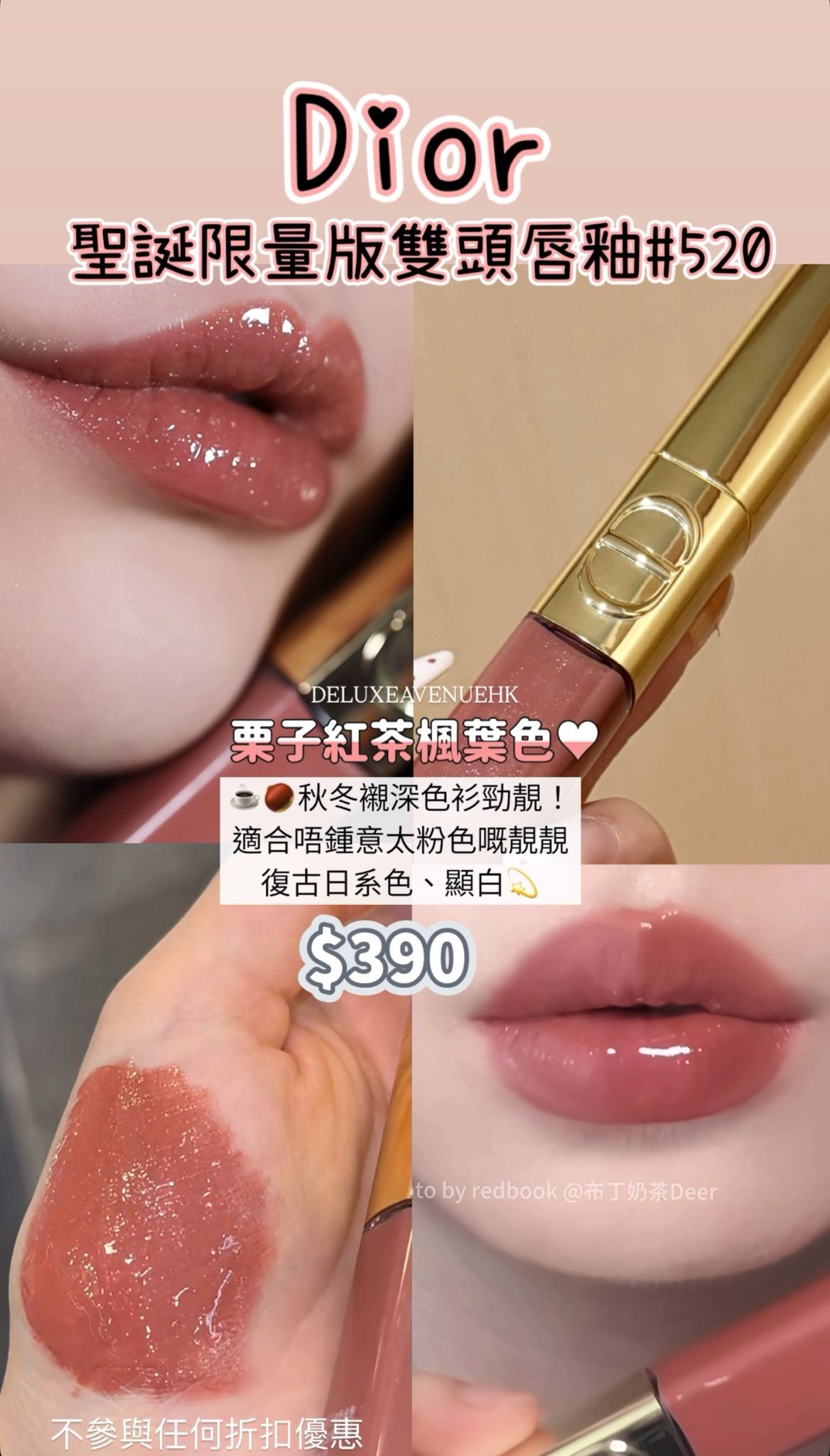 Dior 聖誕限量版雙頭唇釉 #520