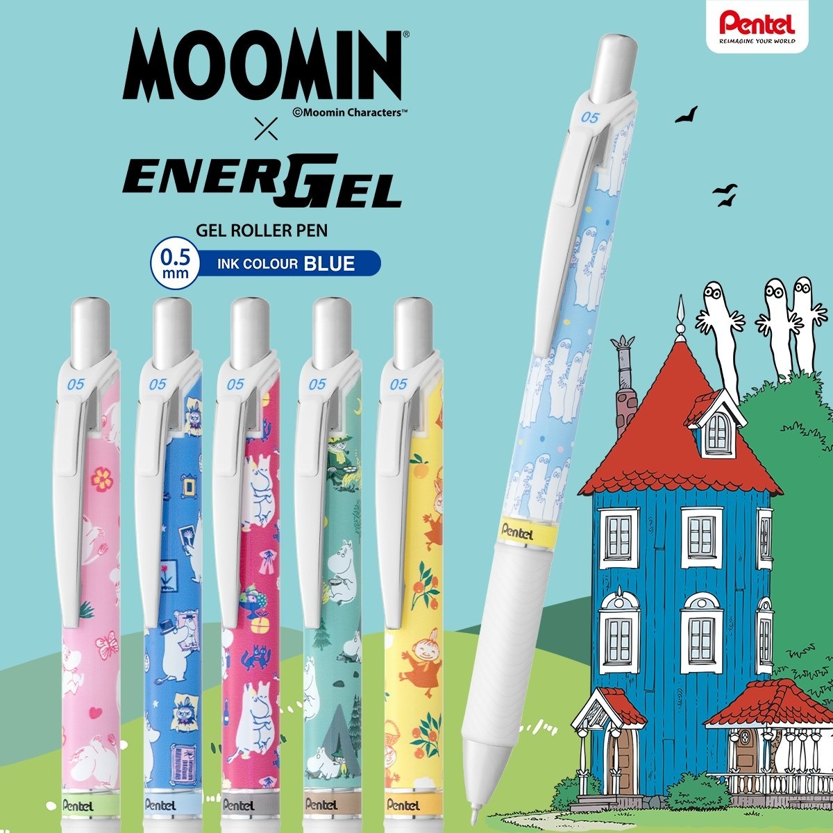 Moomin嚕嚕咪 x ENERGEL 0.5mm極速鋼珠筆｜日本Pentel