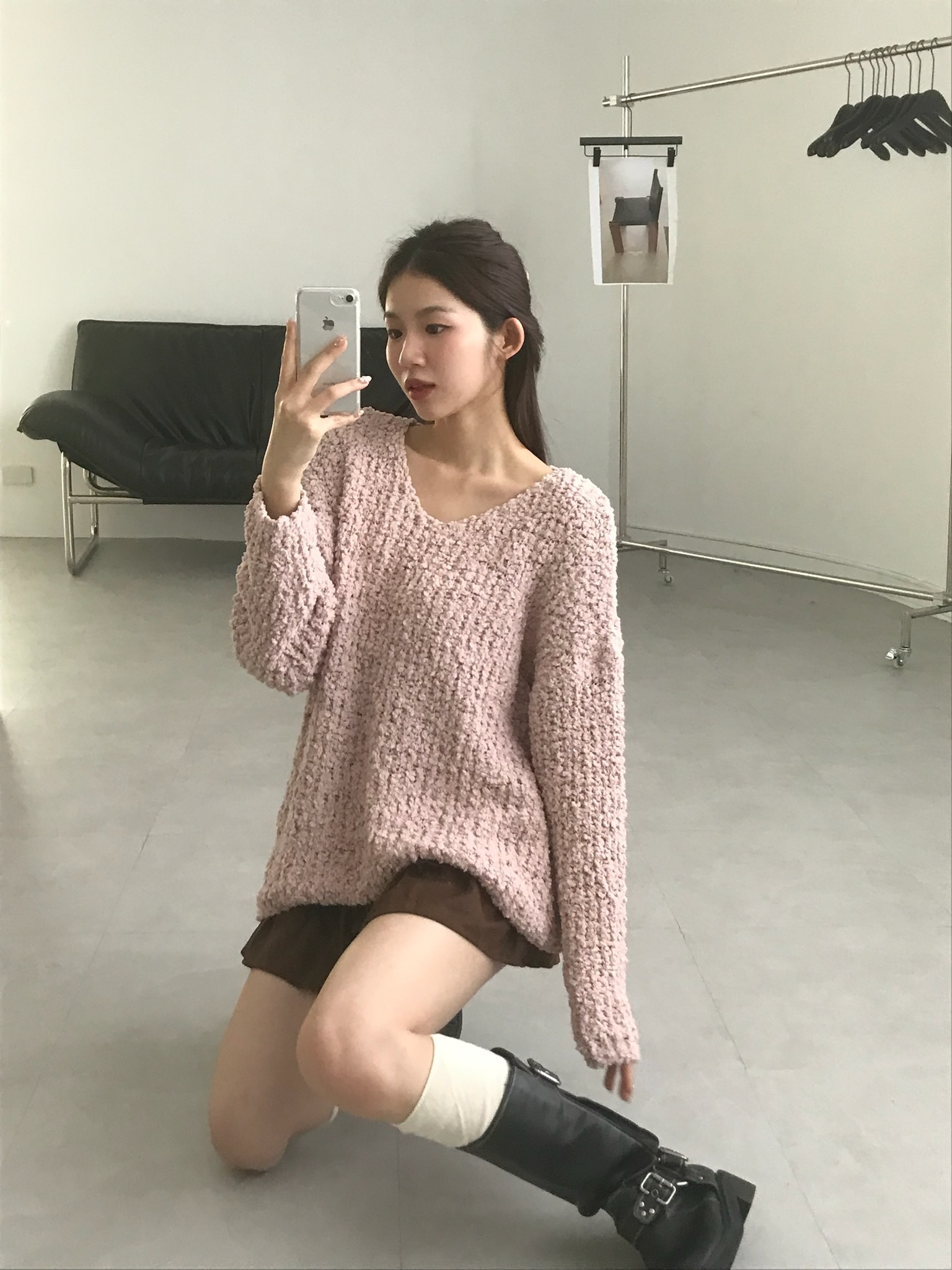 Pong-Pong V-Neck Knit #毛衣