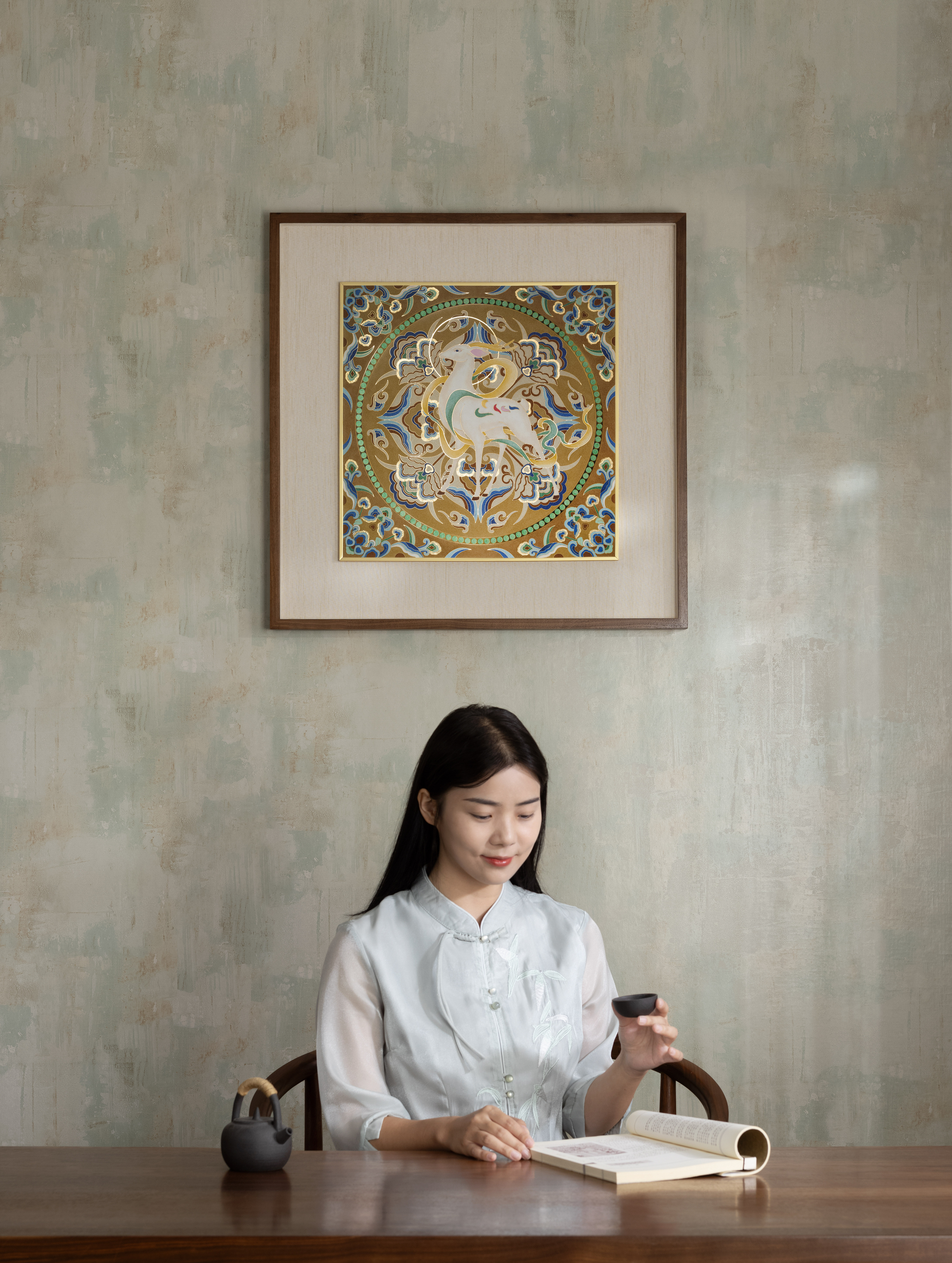 太銅．九色神鹿 景泰藍畫｜收藏級藝術品