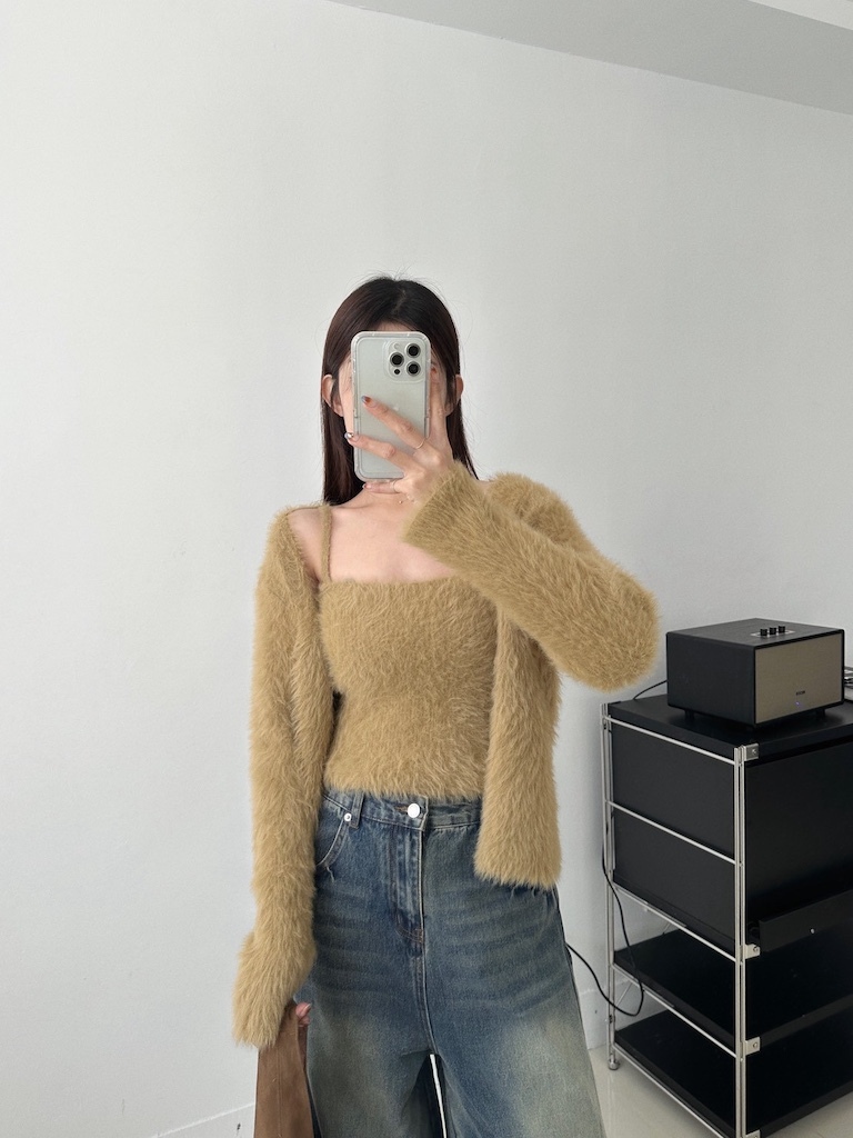 一眼吸睛水貂毛兩件式套裝