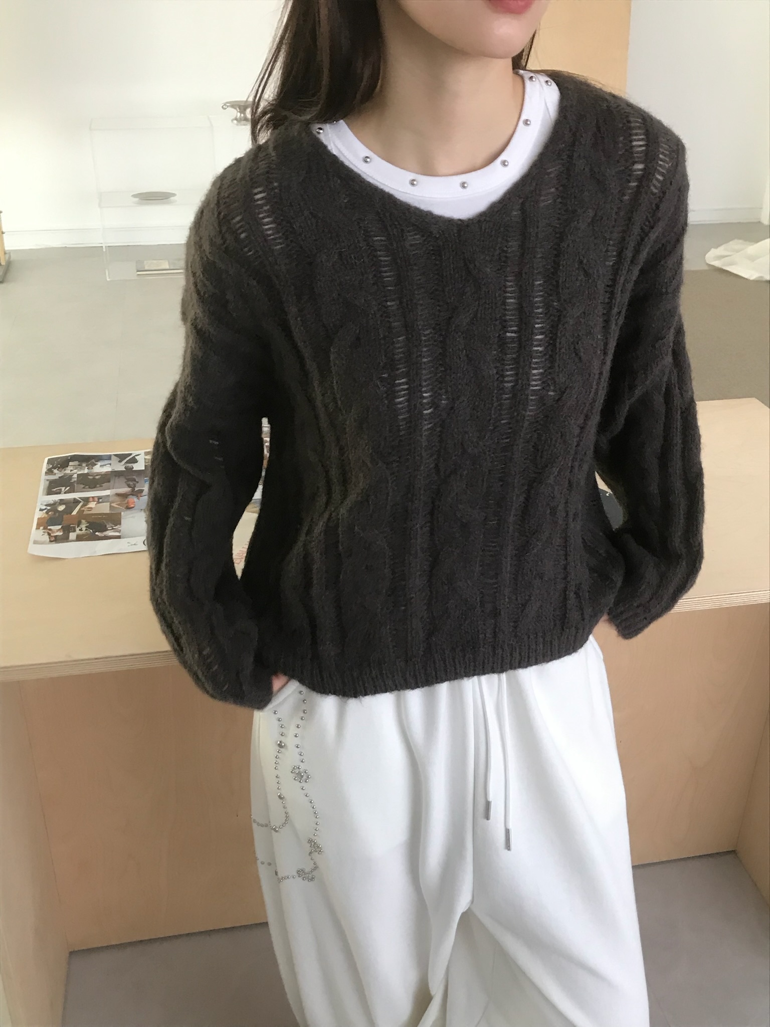 Wool Cable Knit Sweater #毛衣