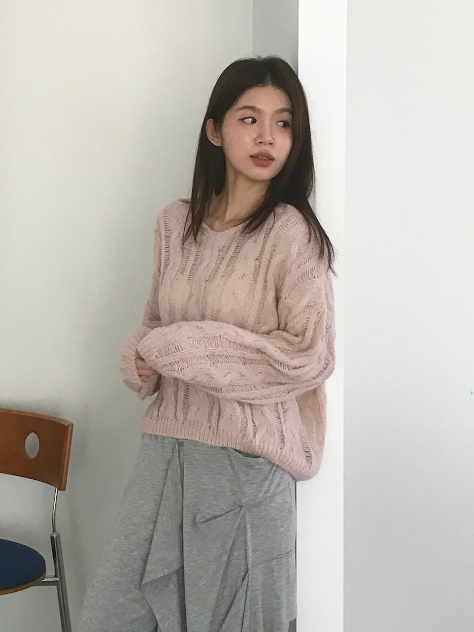 Wool Cable Knit Sweater #毛衣