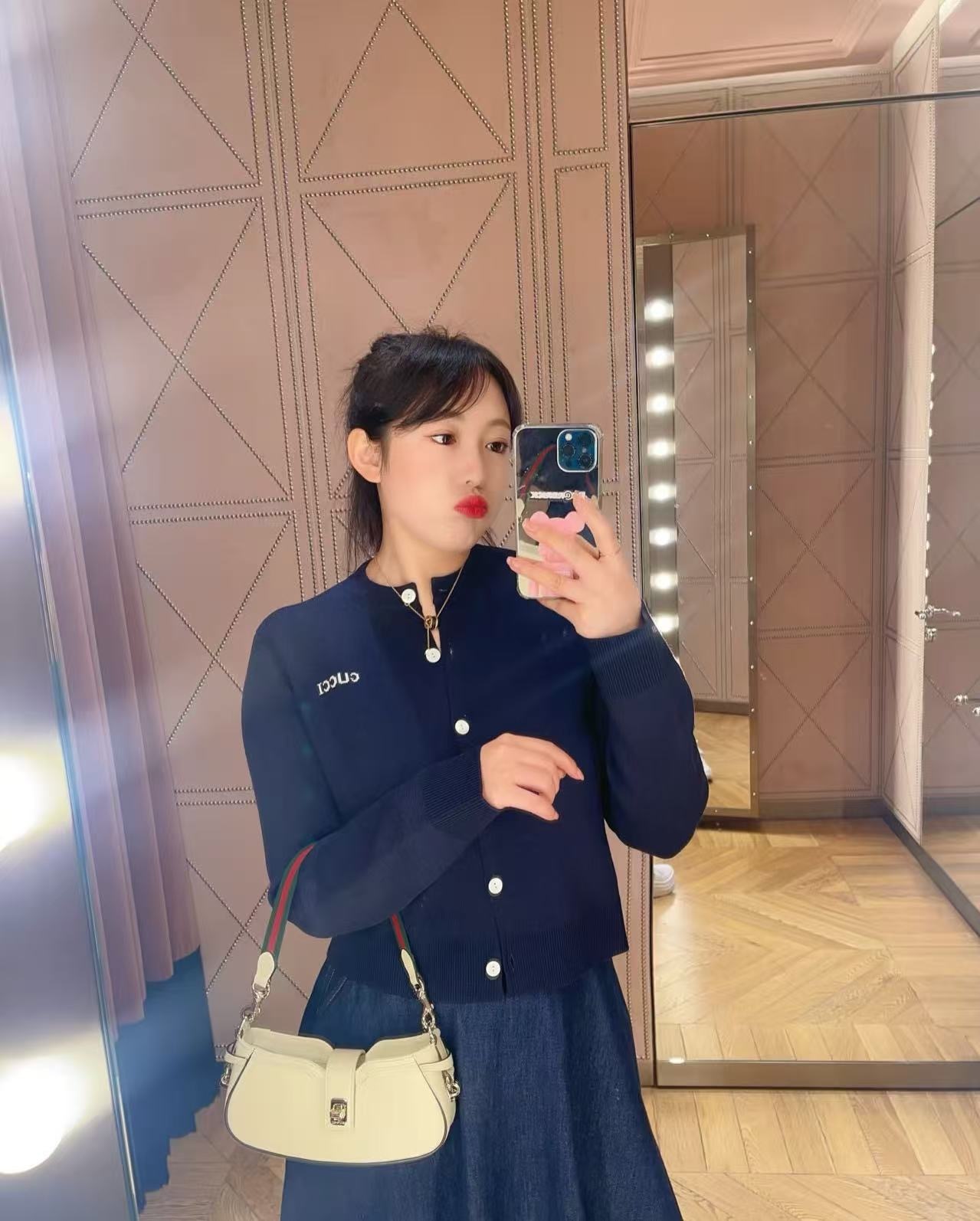 Gucci Moon side shoulder bag black and white 786015