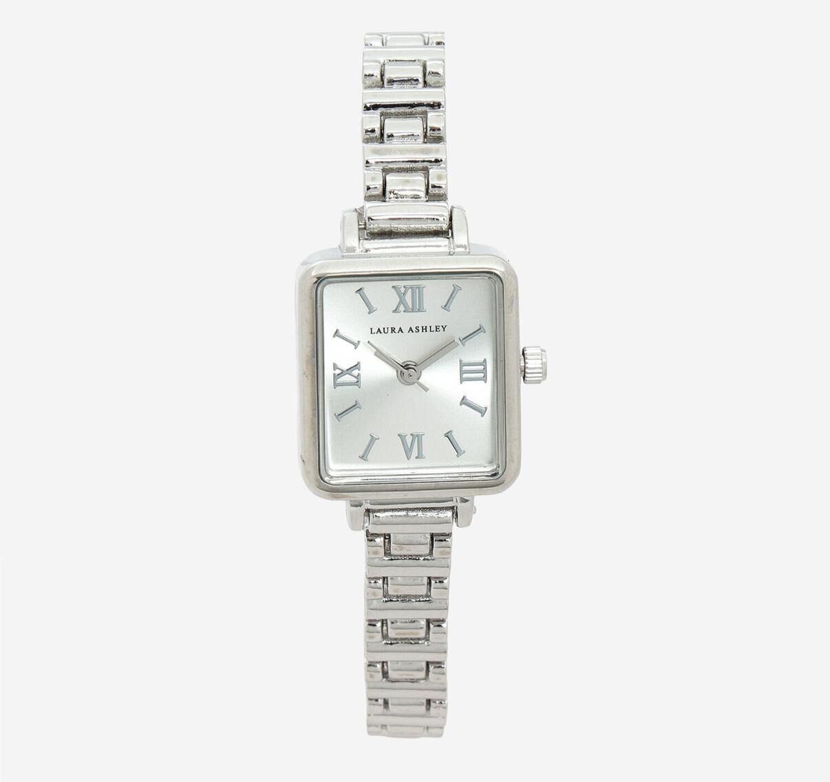 英國代購 (獨立訂單)-LAURA ASHLEY Silver Tone Square Case&nbsp;Watch