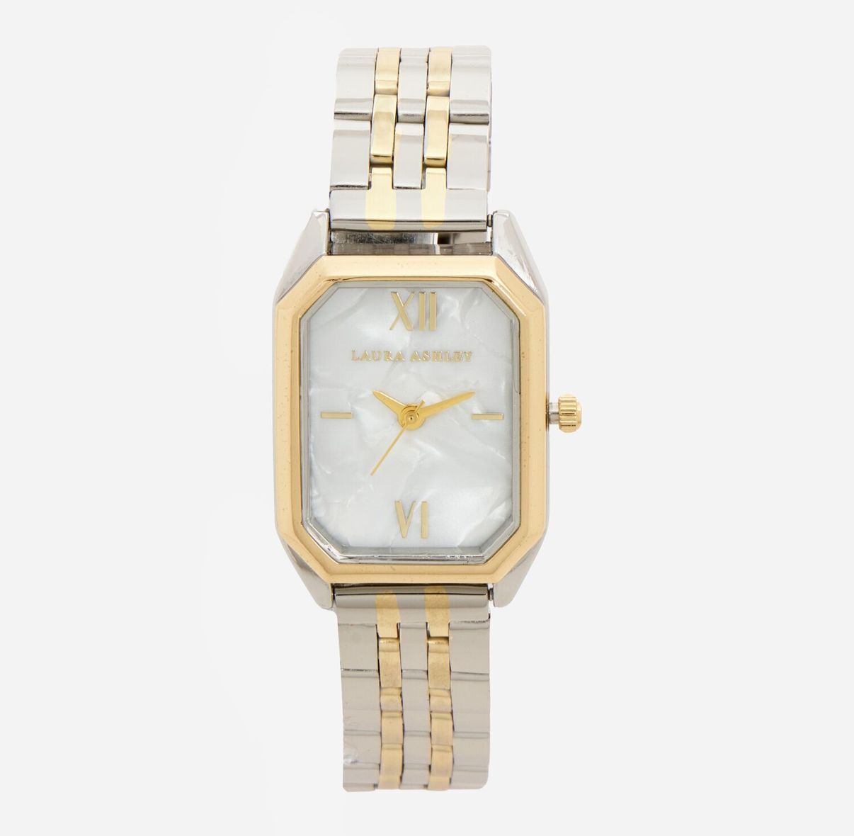 英國代購 (獨立訂單)-LAURA ASHLEY Silver Tone & Gold Tone Pearlised Dial Watch  🎄🎄香港現貨🎄🎄