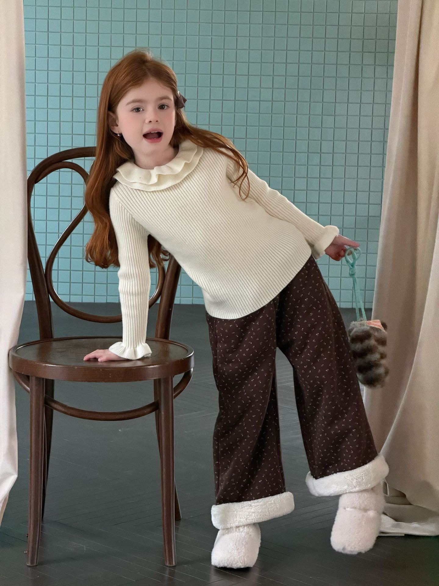 五色雙層花邊上衣