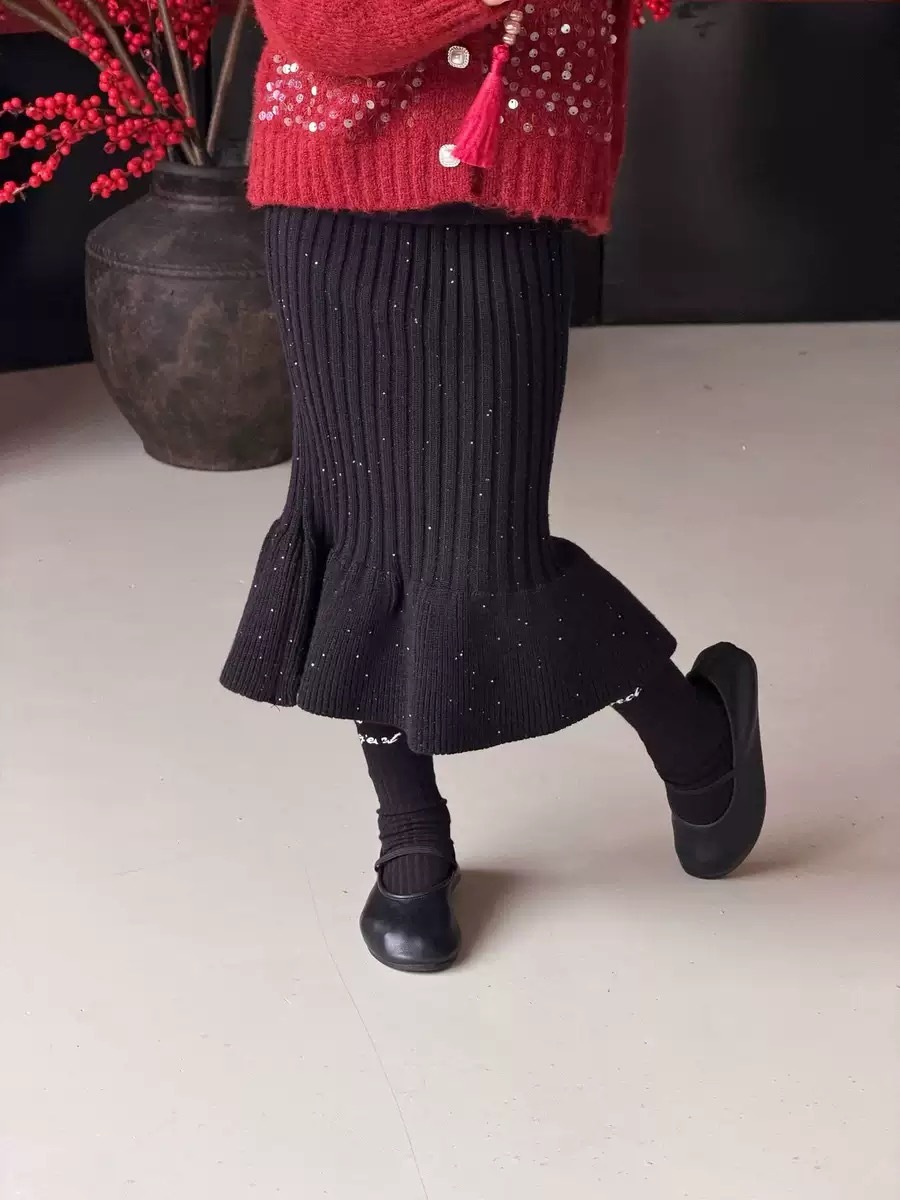 亮亮魚尾加厚裙