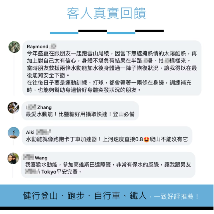 【RACEON】水動能電解質液PLUS鋅_LCS SPORT HYDRO Z_客戶回饋