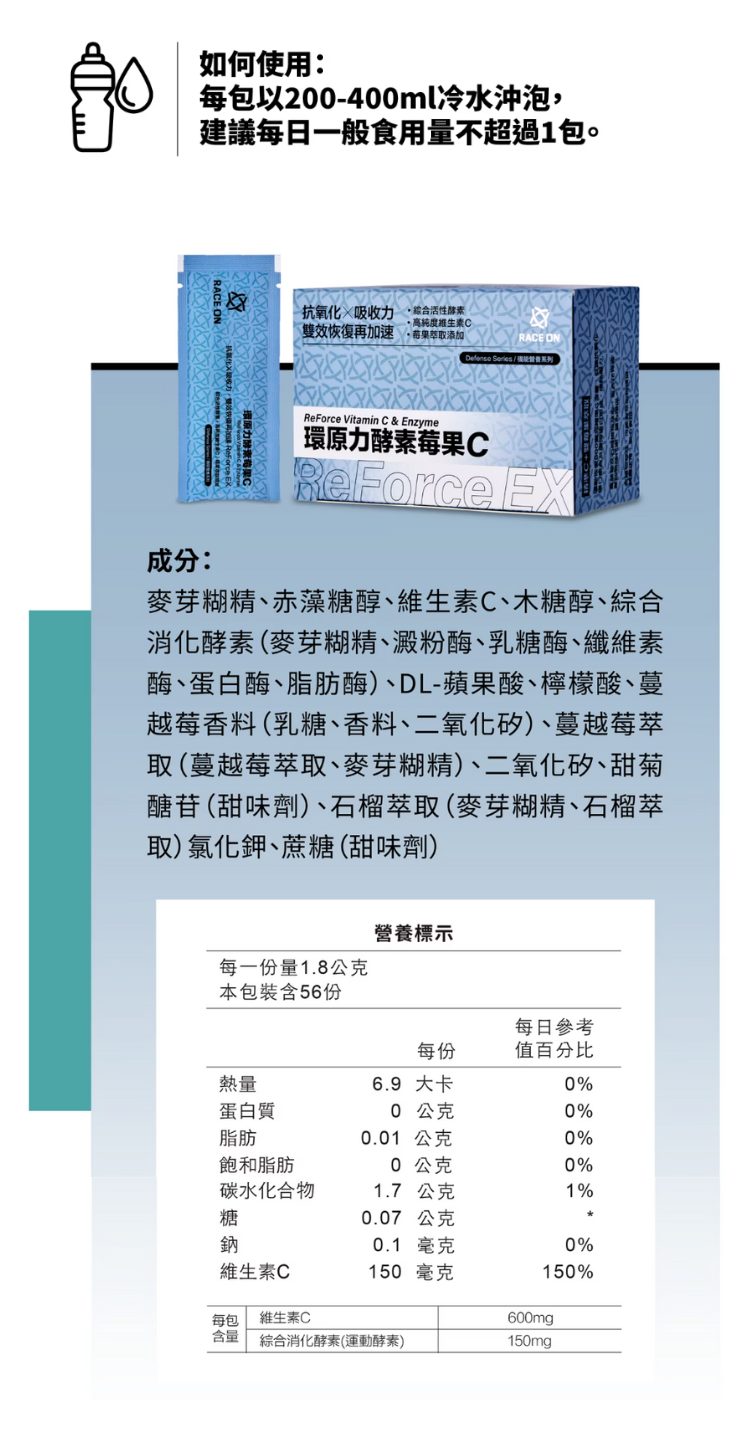 【RACEON】環原力酵素莓果C 粉劑_ReForce Vitamin C&Enzyme_INTRO