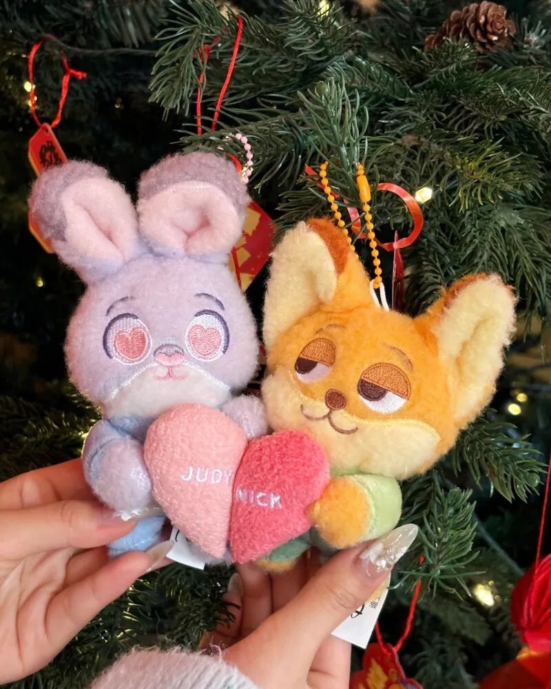 <只想和你貼貼❤>動物方城市 尼克茱蒂 磁吸愛心 毛絨吊飾