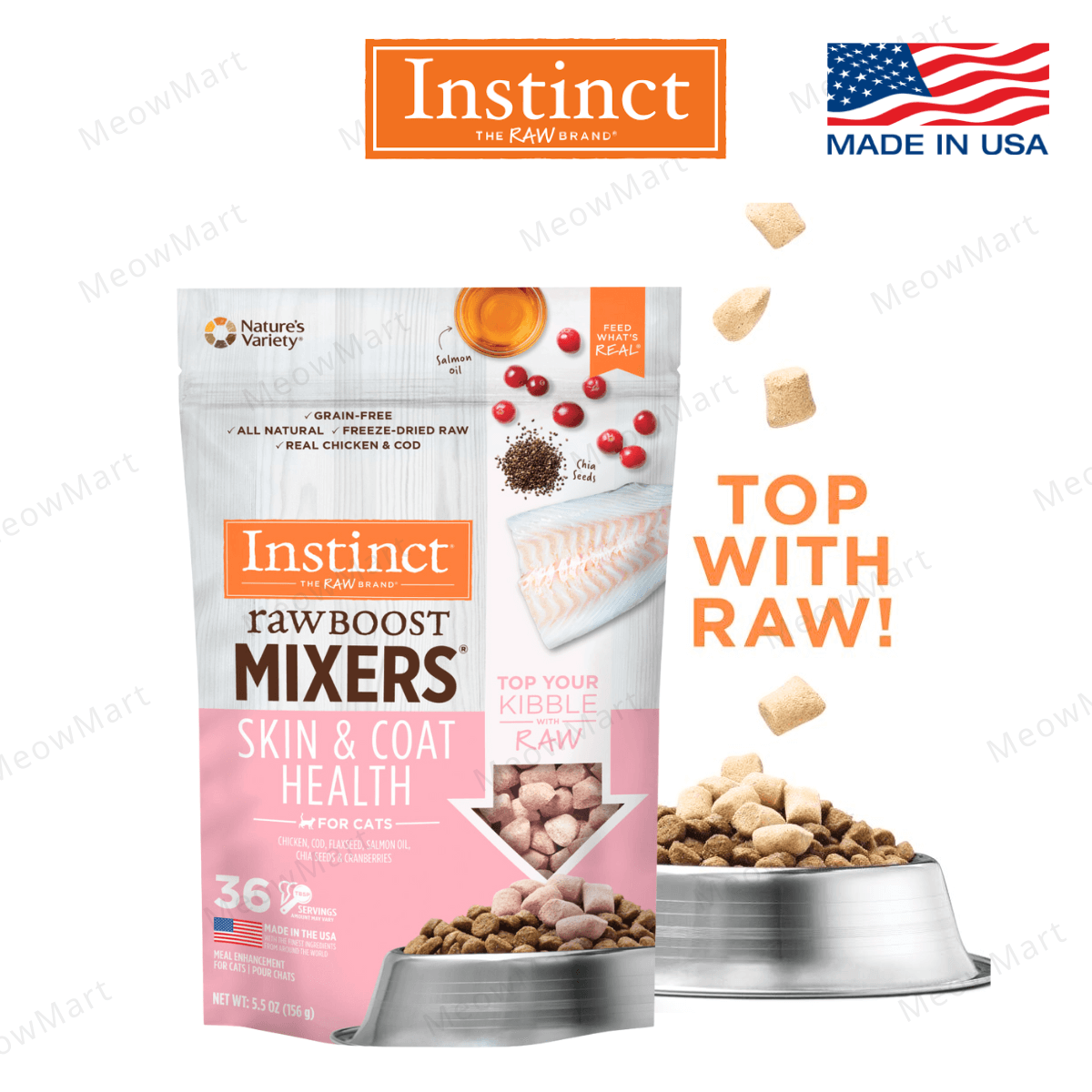 Instinct®凍乾生肉粒貓Mixer (皮膚毛髮健康) 5.5oz