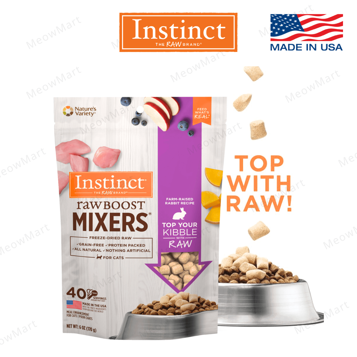 Instinct®凍乾生肉粒貓Mixer (兔肉) 6oz