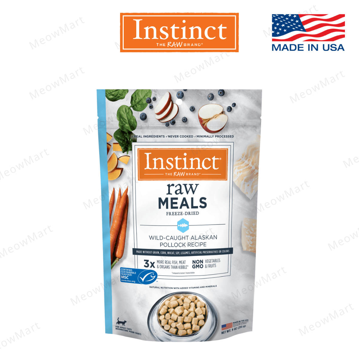 Instinct®野生阿拉斯加鱈魚︱凍乾生肉貓糧 9oz