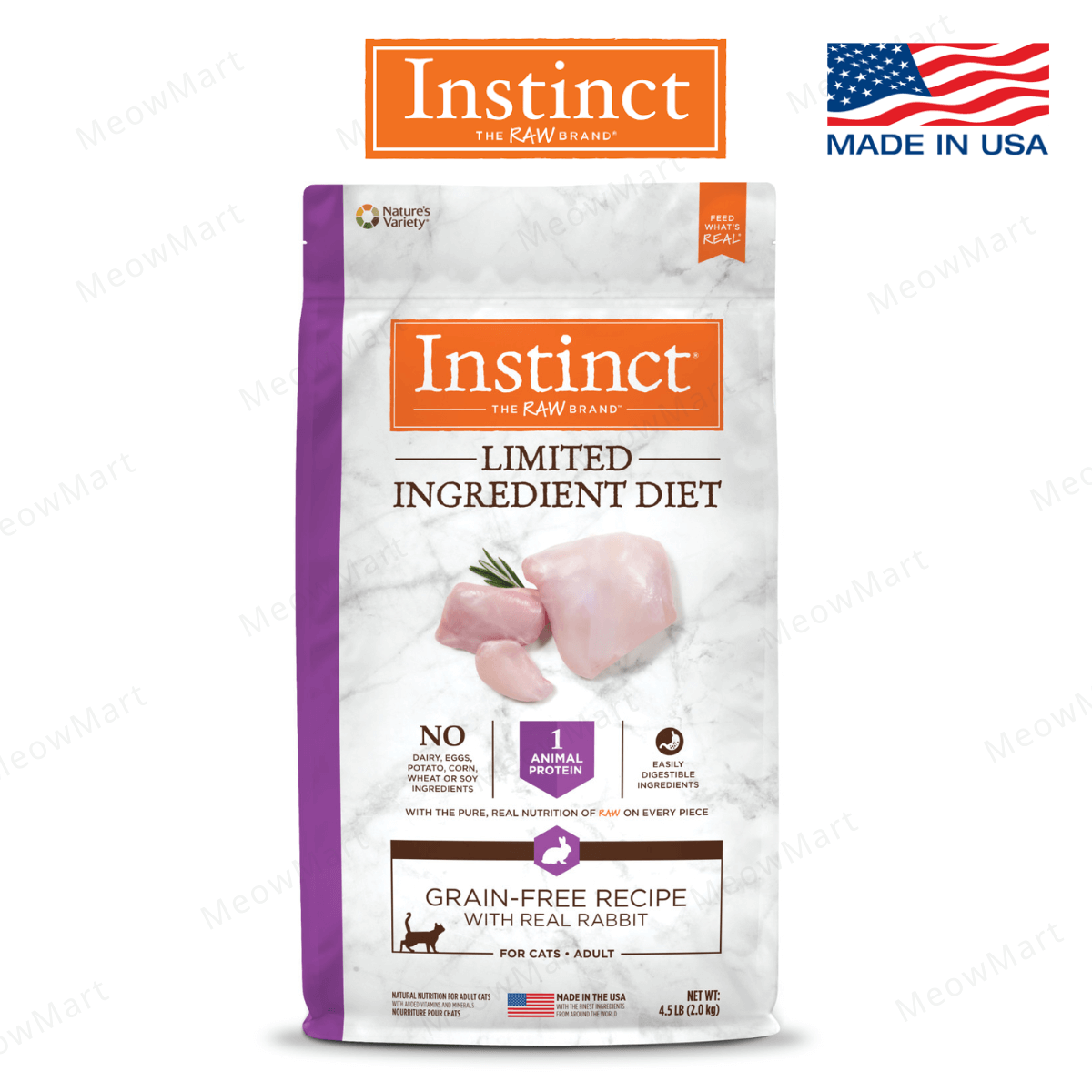 Instinct 單一蛋白無穀物貓糧 (兔肉) 10lbs