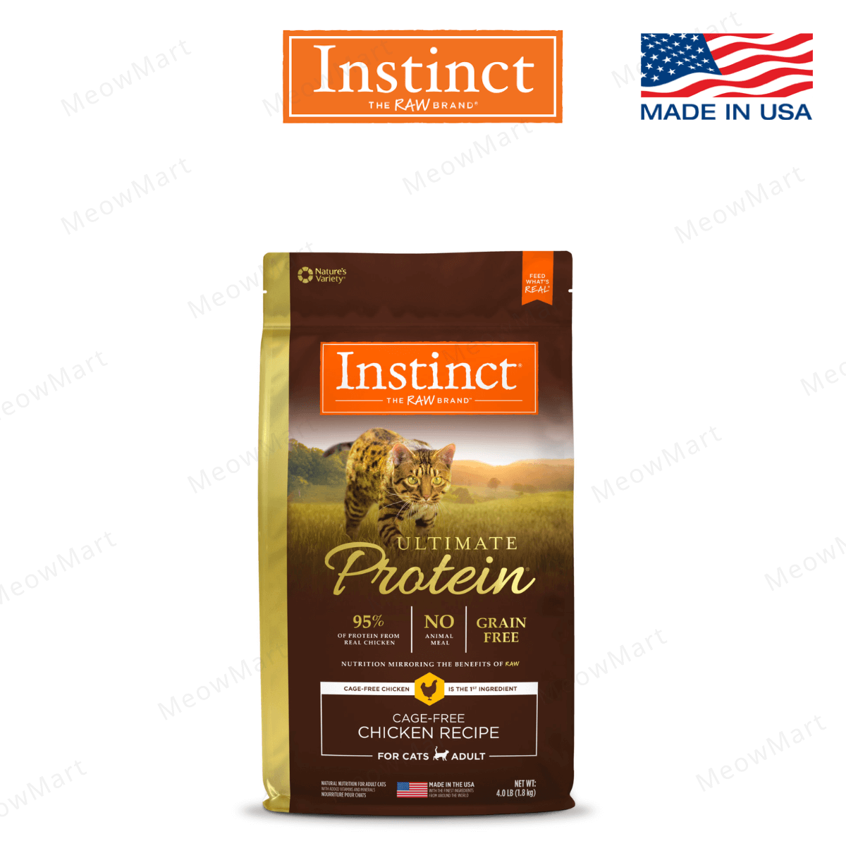 Instinct 95%頂級蛋白質貓糧 - 雞肉 4lbs