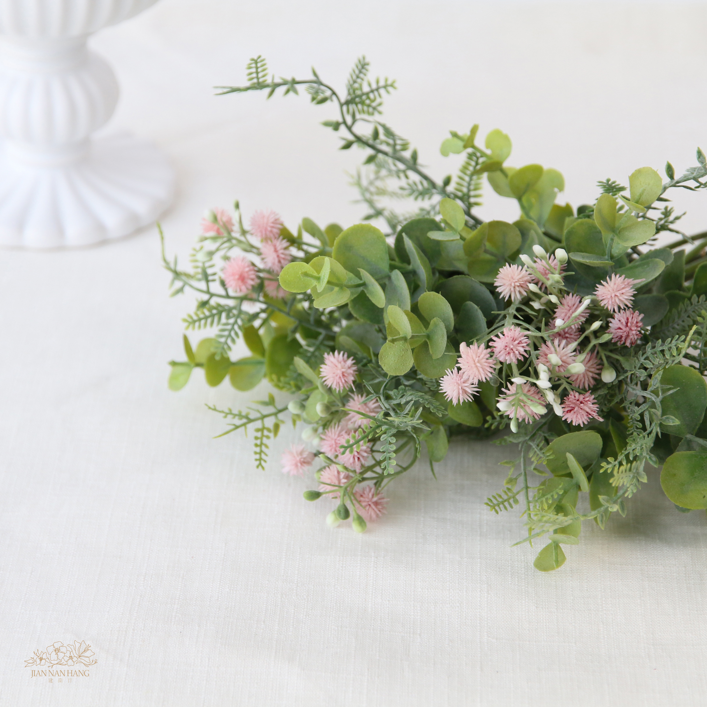 人造花 絨球花綜合花束 粉