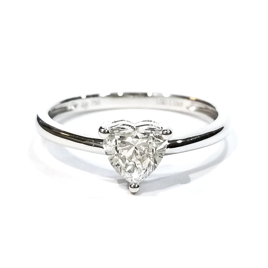 18K白金50分實驗室培育心形鑽石戒指