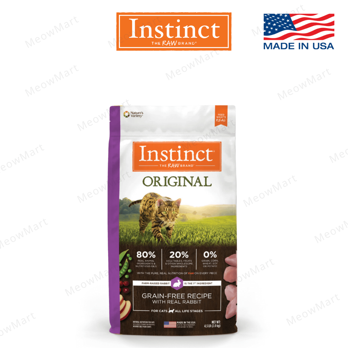 Instinct 無穀物貓糧 - 兔肉 4.5lbs