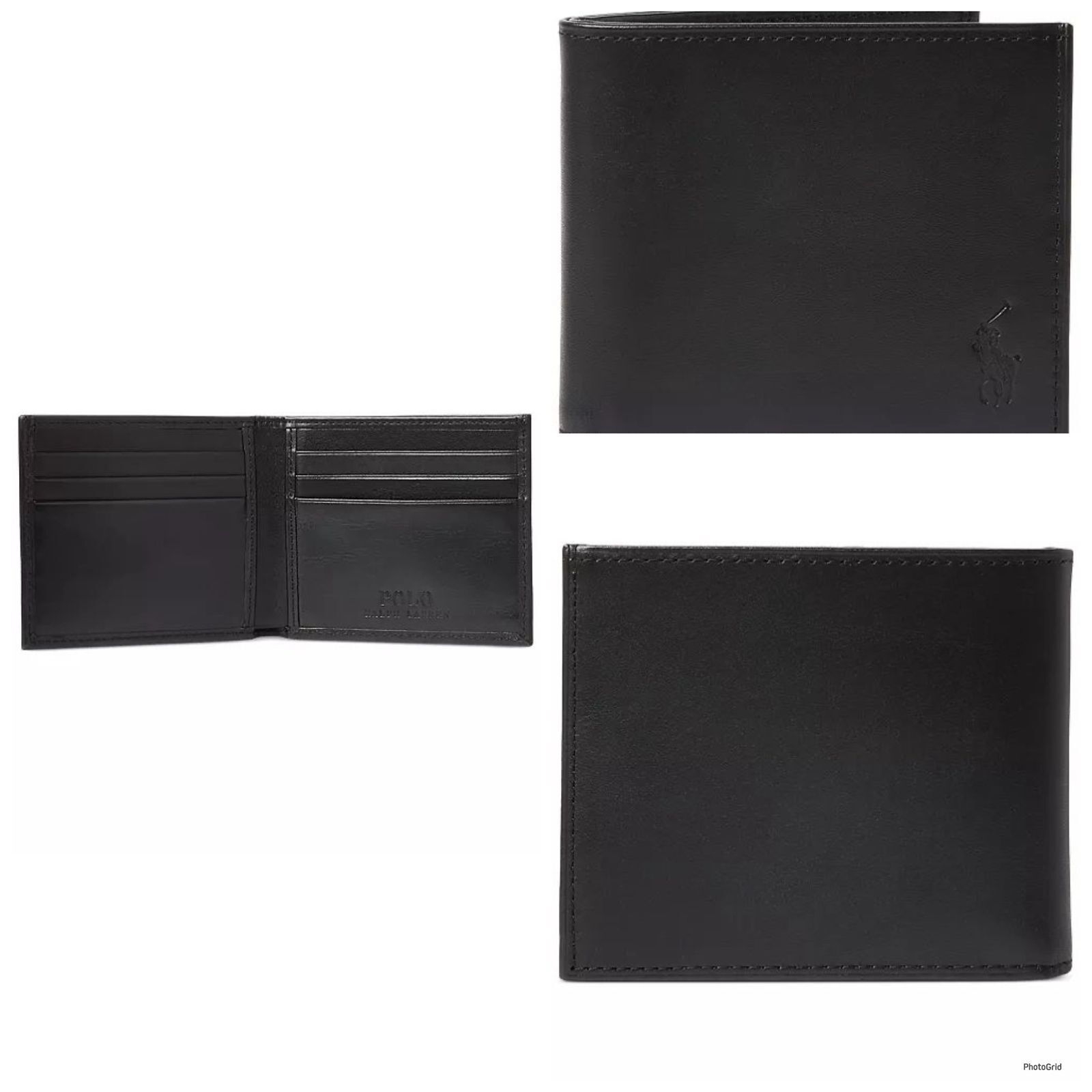 [USW] POLO RALPH LAUREN MEN'S BURNISHED LEATHER BILLFOLD WALLET, UZZ532 (UZZ532)