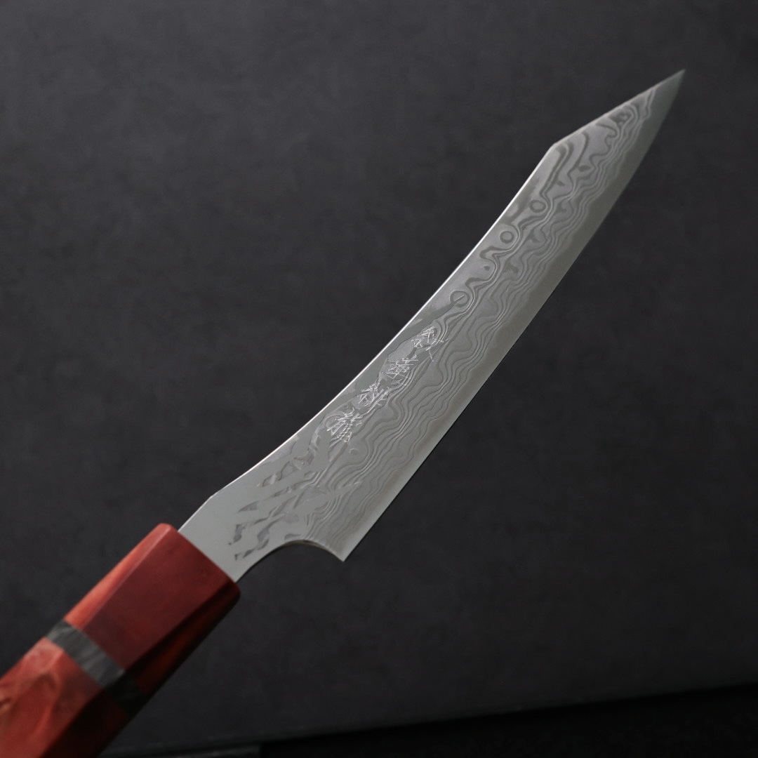 龍泉刃物紅蓮緋龍蔬果135mm SG Strix 63層鎳染大馬士革