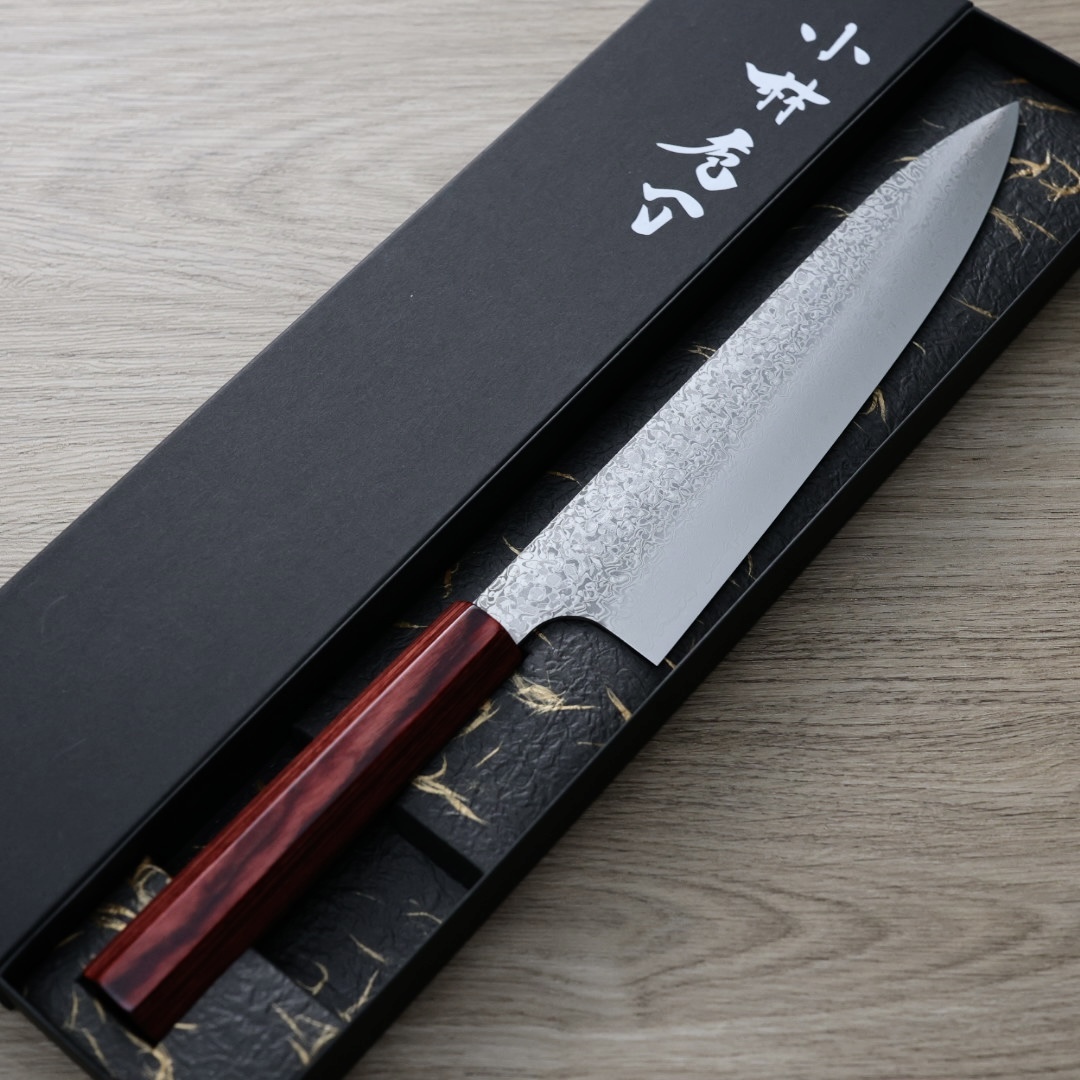 小林包丁 牛刀 210mm SG2粉末HSS鋼 七角柄 大馬士革