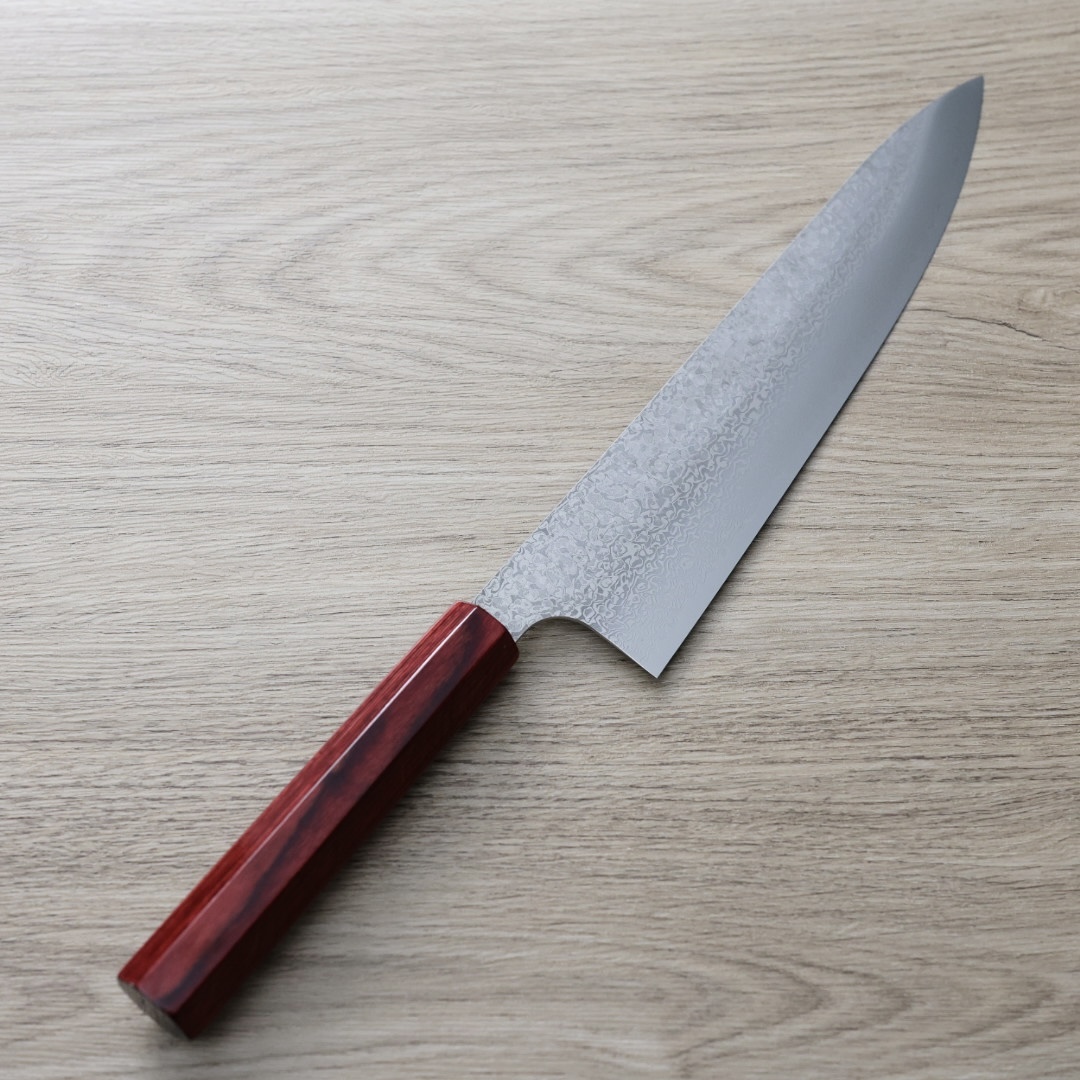 小林包丁 牛刀 240mm SG2粉末HSS鋼 七角柄 大馬士革