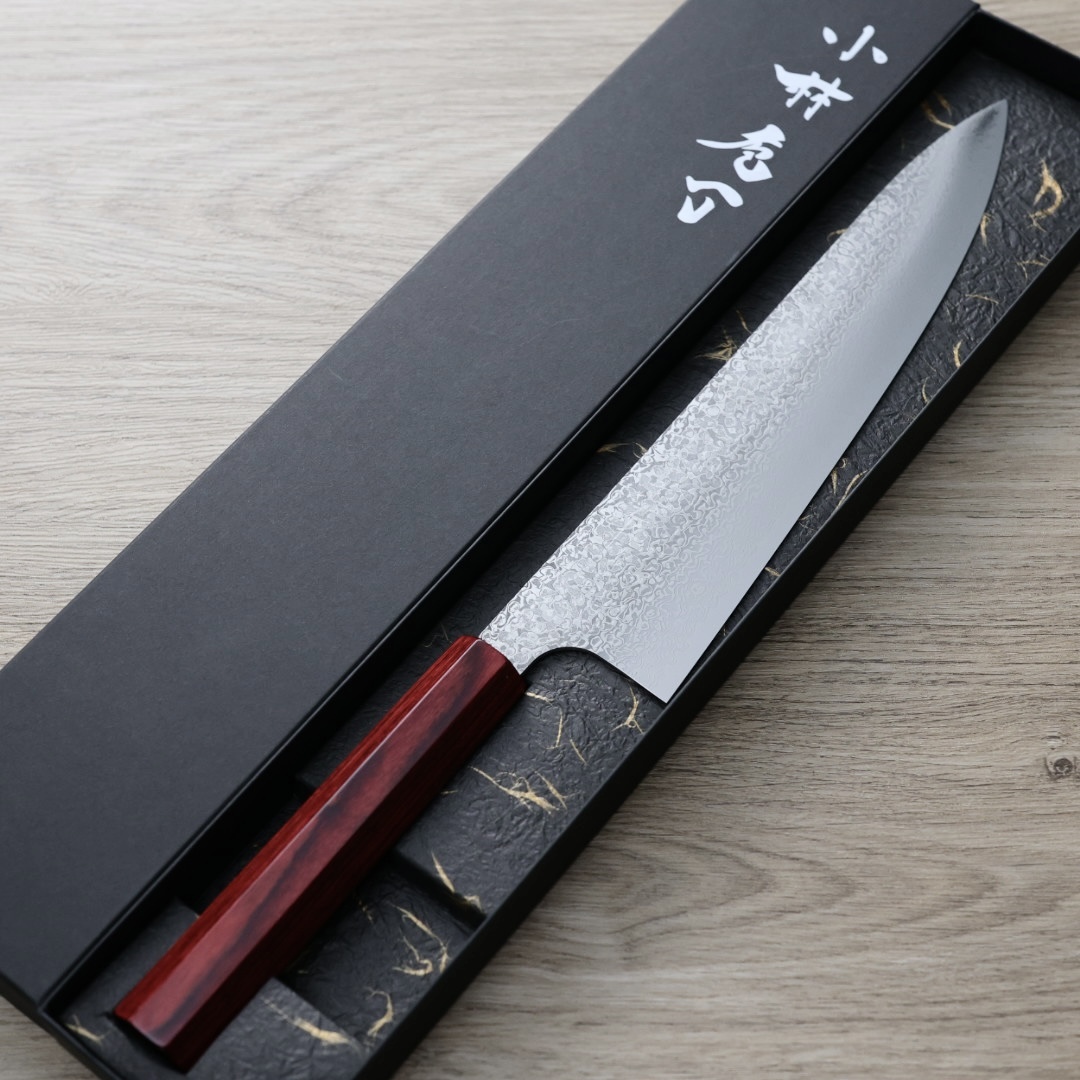 小林包丁 牛刀 240mm SG2粉末HSS鋼 七角柄 大馬士革