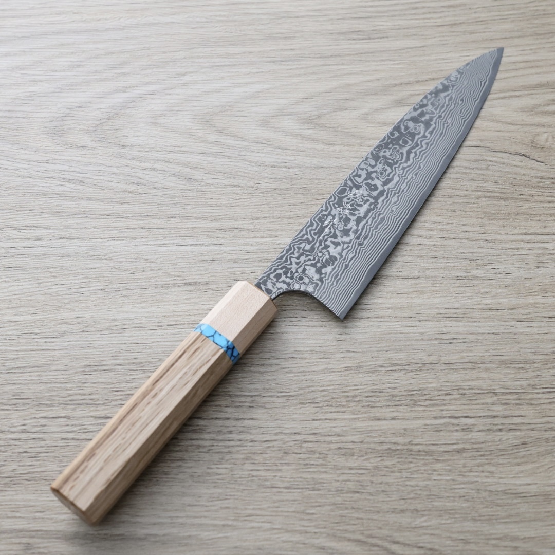 佐治武士 牛刀 180mm R2粉末HSS鋼 大馬士革