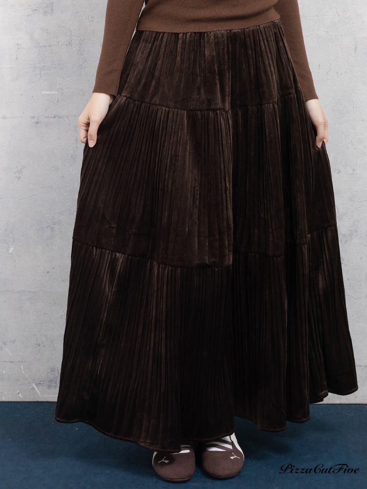 絨布蛋糕長裙 PizzaCutFive PCF253492032