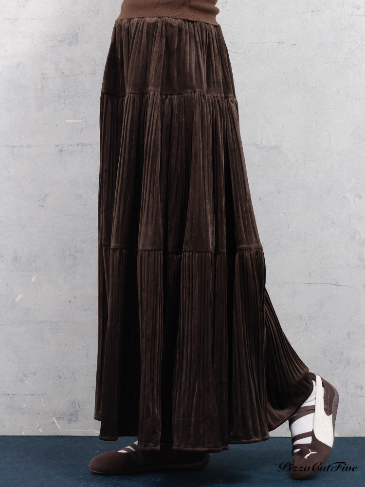 絨布蛋糕長裙 PizzaCutFive PCF253492032