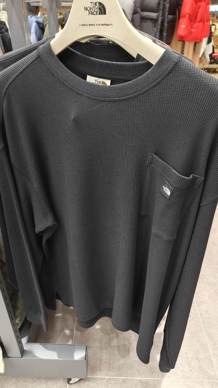 [K] THENORTHFACE BLACK WAFFLE L/S R/TEE, NT7TR02J-BLK (KTNF65)