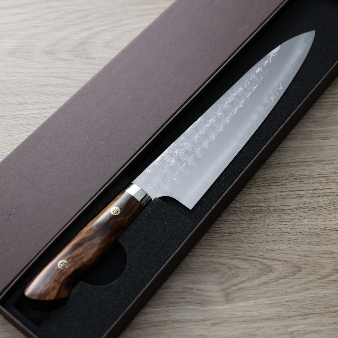 加藤義實 角鎚目 牛刀 210mm SG2粉末HSS鋼 沙漠鐵木