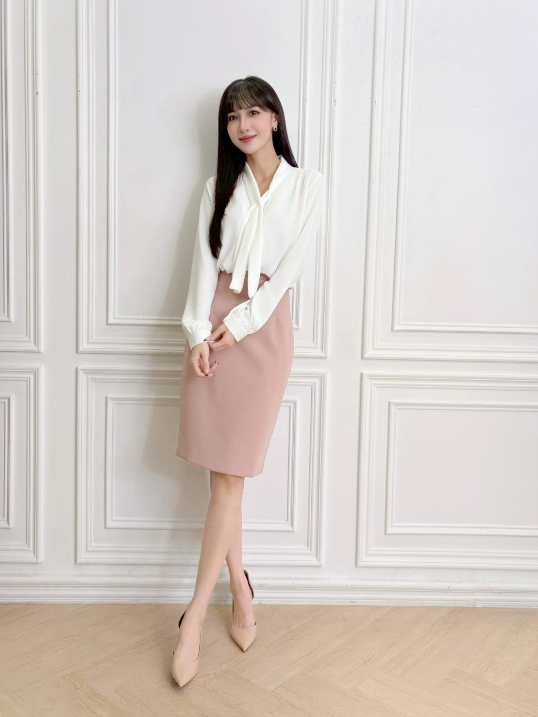 (經典必備!)秋冬10色窄裙-柔粉