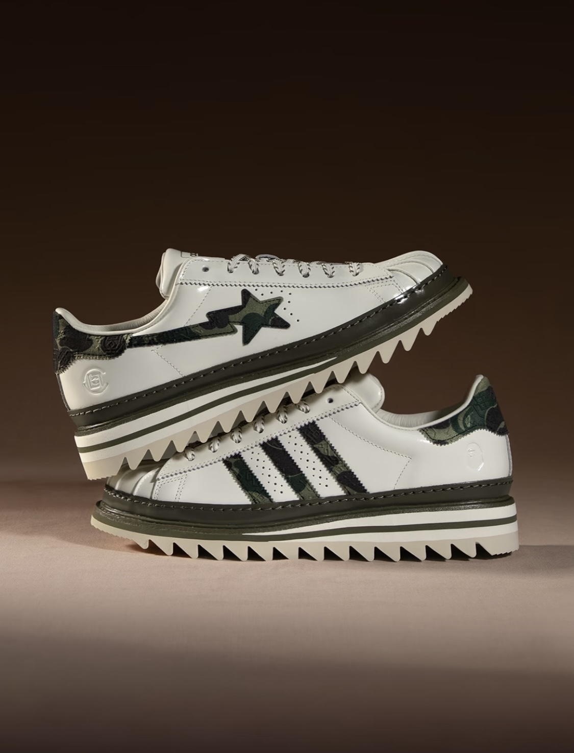 代購-CLOT x BAPE x adidas originals SUPERSTAR 三方聯名  “Green Camo” 綠迷彩  KJ1473