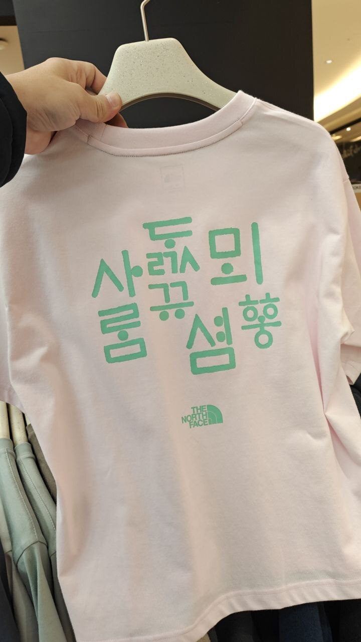 [K] THENORTHFACE LIGHR PINK W'S HANGEUL S/S R/TEE, NT7US55D-LPI (KTNF74)