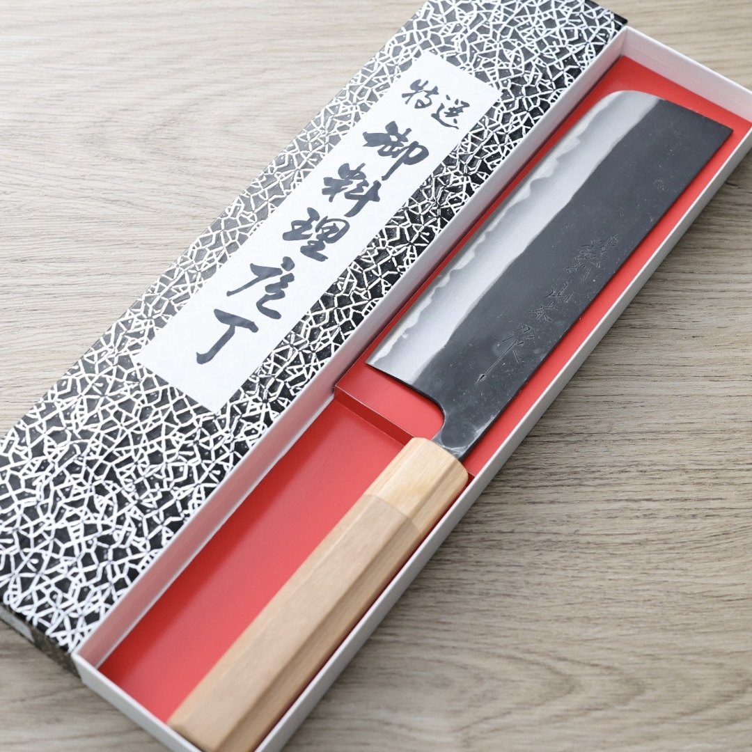 山本打刃物 菜切 165mm 青紙鋼 黑打