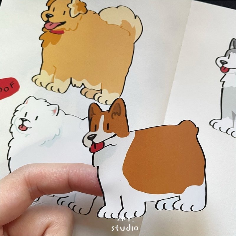 泰國插畫品牌zky.studio|狗狗造型貼紙