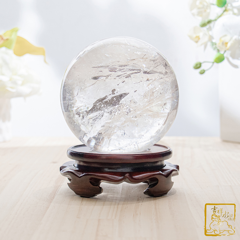 白水晶球 12.2cm 開運鎮宅