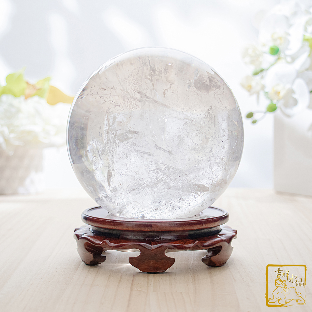 白水晶球 16.5cm 開運鎮宅