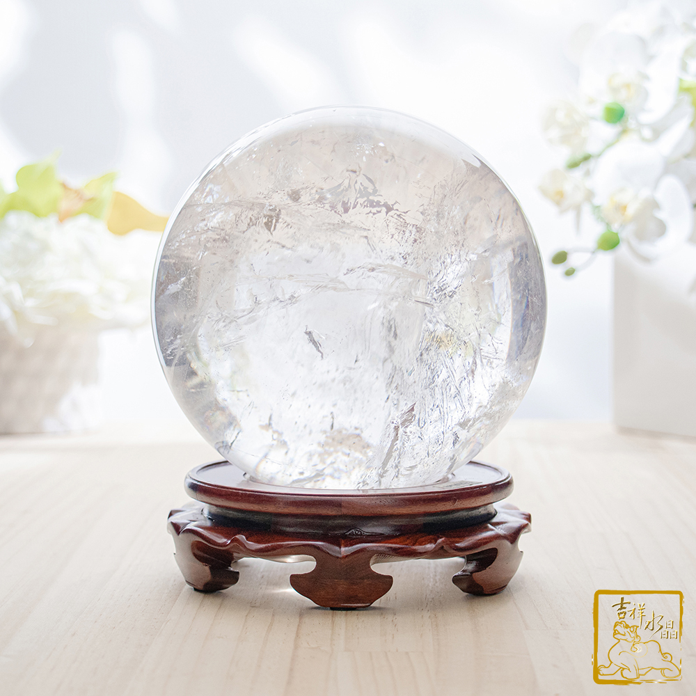 白水晶球 16.5cm 開運鎮宅