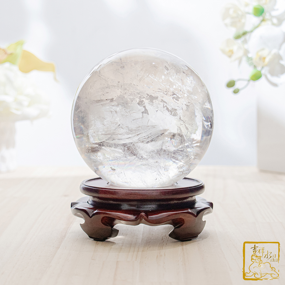 白水晶球 12.3cm 平衡美滿