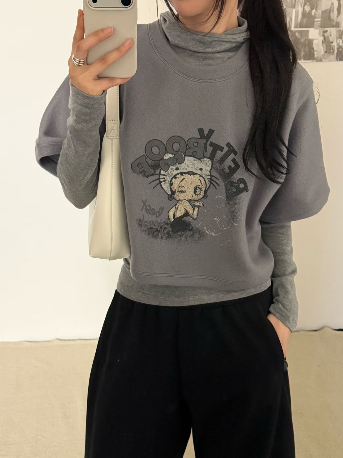 短袖刷毛貝蒂上衣